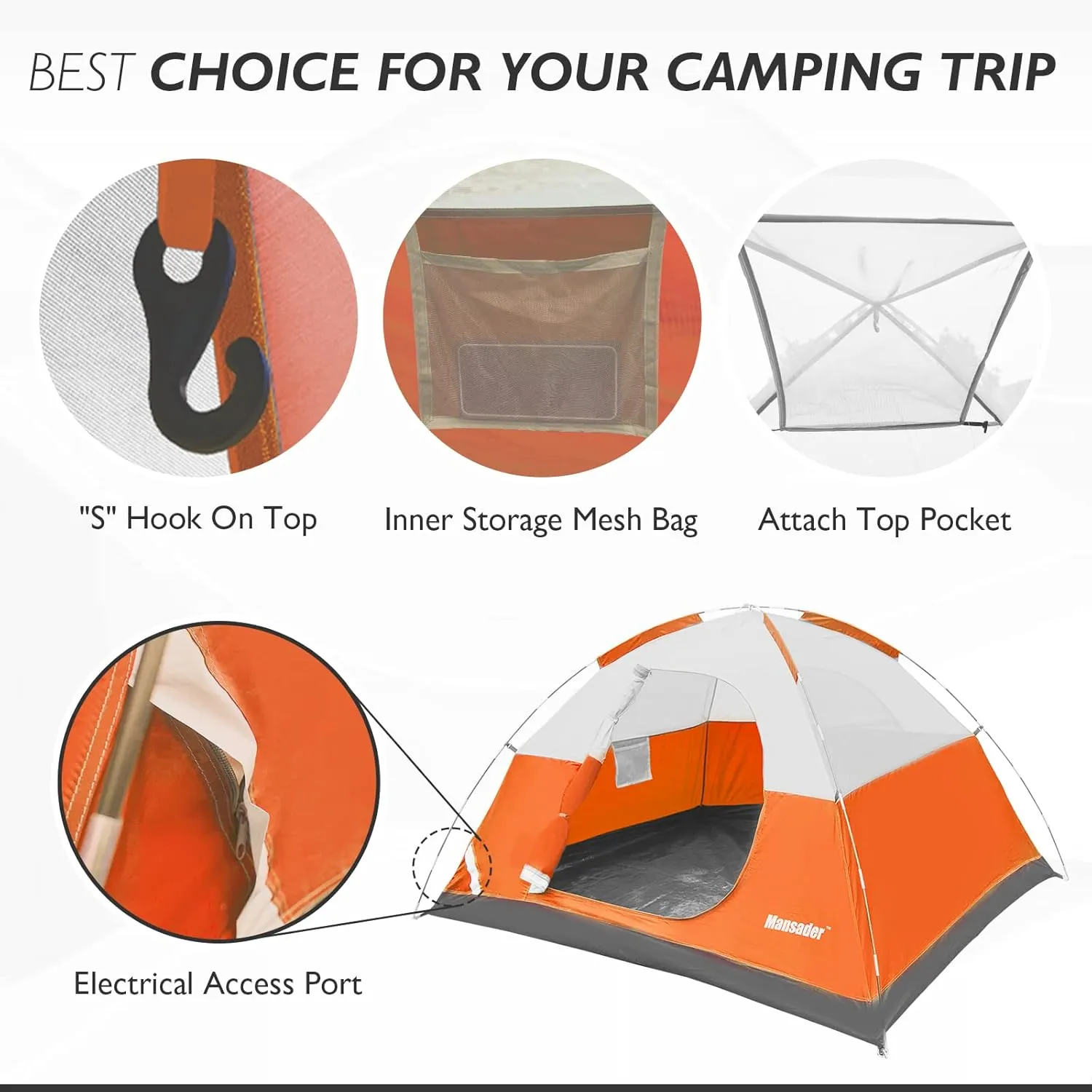 Camping Tent, Waterproof 2/3/4 Person Tents for Camping, Lightweight Easy Set Up Outdoor Hiking Tent Backpacking Tent with Carry Bag, Backpack Tent Suit for Family Beach Hiking Travel