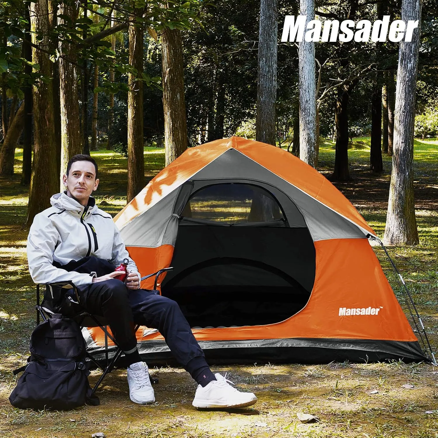 Camping Tent, Waterproof 2/3/4 Person Tents for Camping, Lightweight Easy Set Up Outdoor Hiking Tent Backpacking Tent with Carry Bag, Backpack Tent Suit for Family Beach Hiking Travel