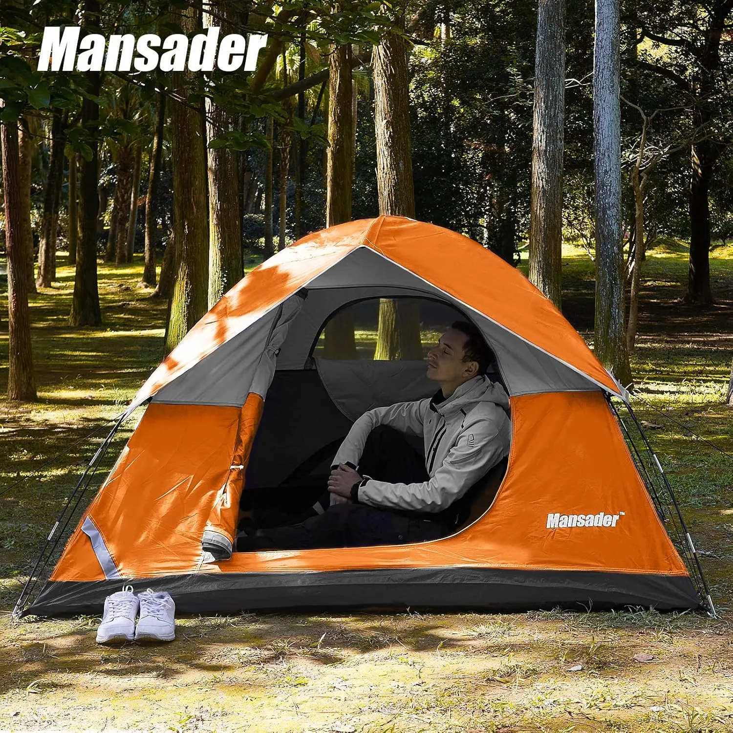Camping Tent, Waterproof 2/3/4 Person Tents for Camping, Lightweight Easy Set Up Outdoor Hiking Tent Backpacking Tent with Carry Bag, Backpack Tent Suit for Family Beach Hiking Travel
