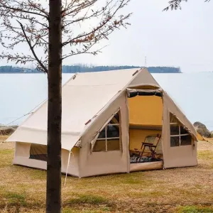 Camping Tent Waterproof Tent One Person Can Install It In 10 Minutes Waterproof Tent Standing Glamping Tent Double-Layer Tent Door House-Shaped Structure