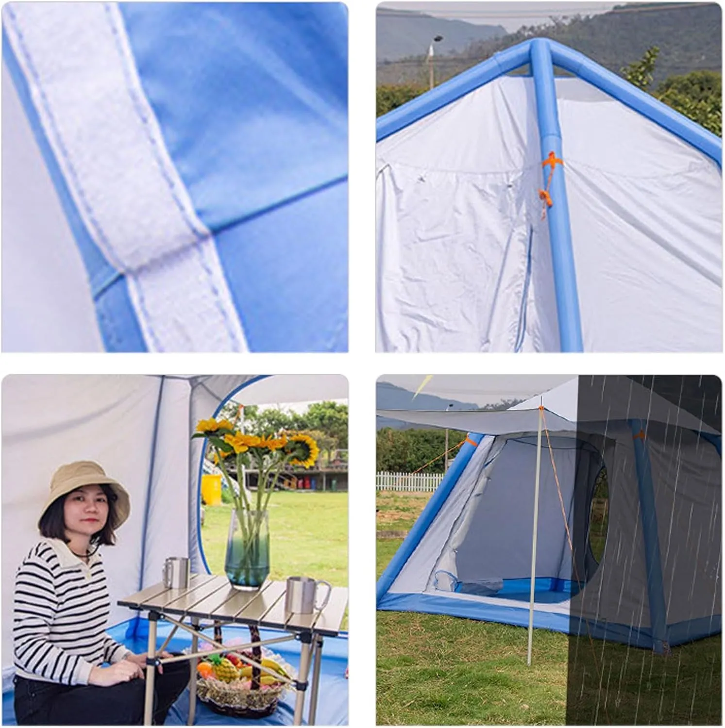 Camping Tent with Instant Setup, Weatherproof Tent, Double-Thick Fabric, Inflatable Tent for Outdoor Hiking Mountaineering and Travel