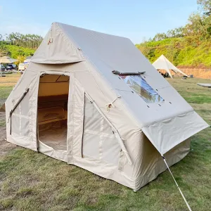 Camping Tent,Inflatable Canvas Tents for Camping 2-8 Person Gonflable Large Yurt Tents, Easy Setup/Waterproof/Breathable Outdoor Oxford Canvas Teepee Hopeful