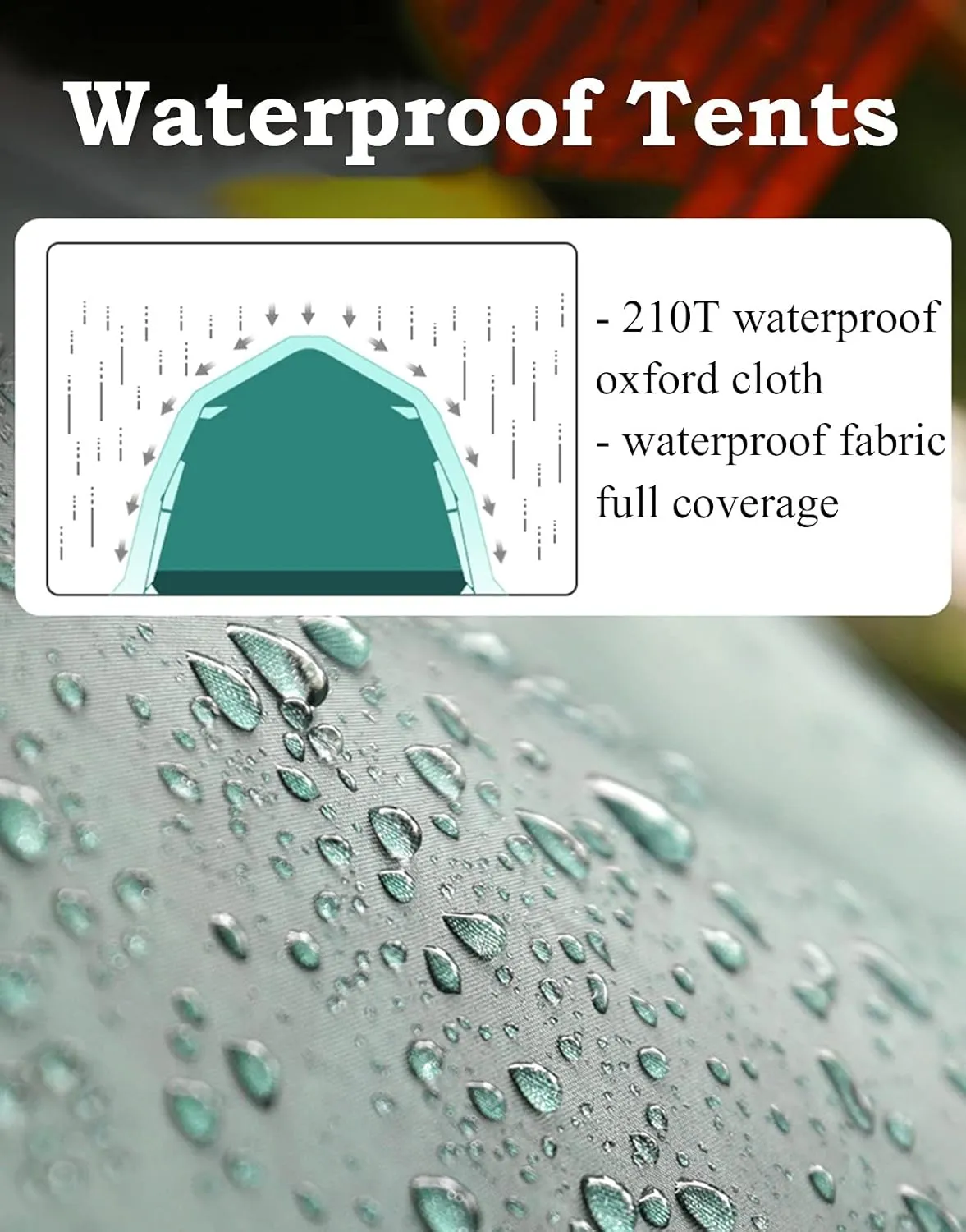 Camping Tents Shelter Portable with Carry Bag Waterproof Hold 3-4 Persons Instant Setup Pop Up Tent with Top Rainfly UV Protection for Camping Hiking Mountaineering (Color : Blue)