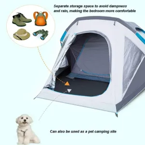 Camping-Tents Windproof Family Tent Double Layer Portable Waterproof Tents for Camping Hiking Outdoor Activities White, 300