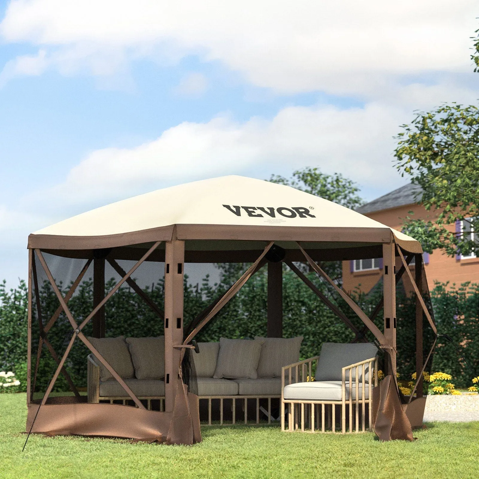 CampShell™ 10x10 Pop-Up Gazebo Tent – UV-Block Screen Shelter with Wind Panels