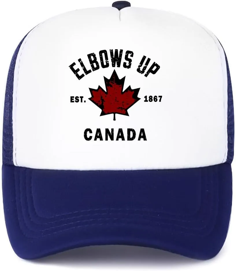 Canada Elbows Up Hat, Elbows Up Hat, Funny Hockey Canada Flag Cap