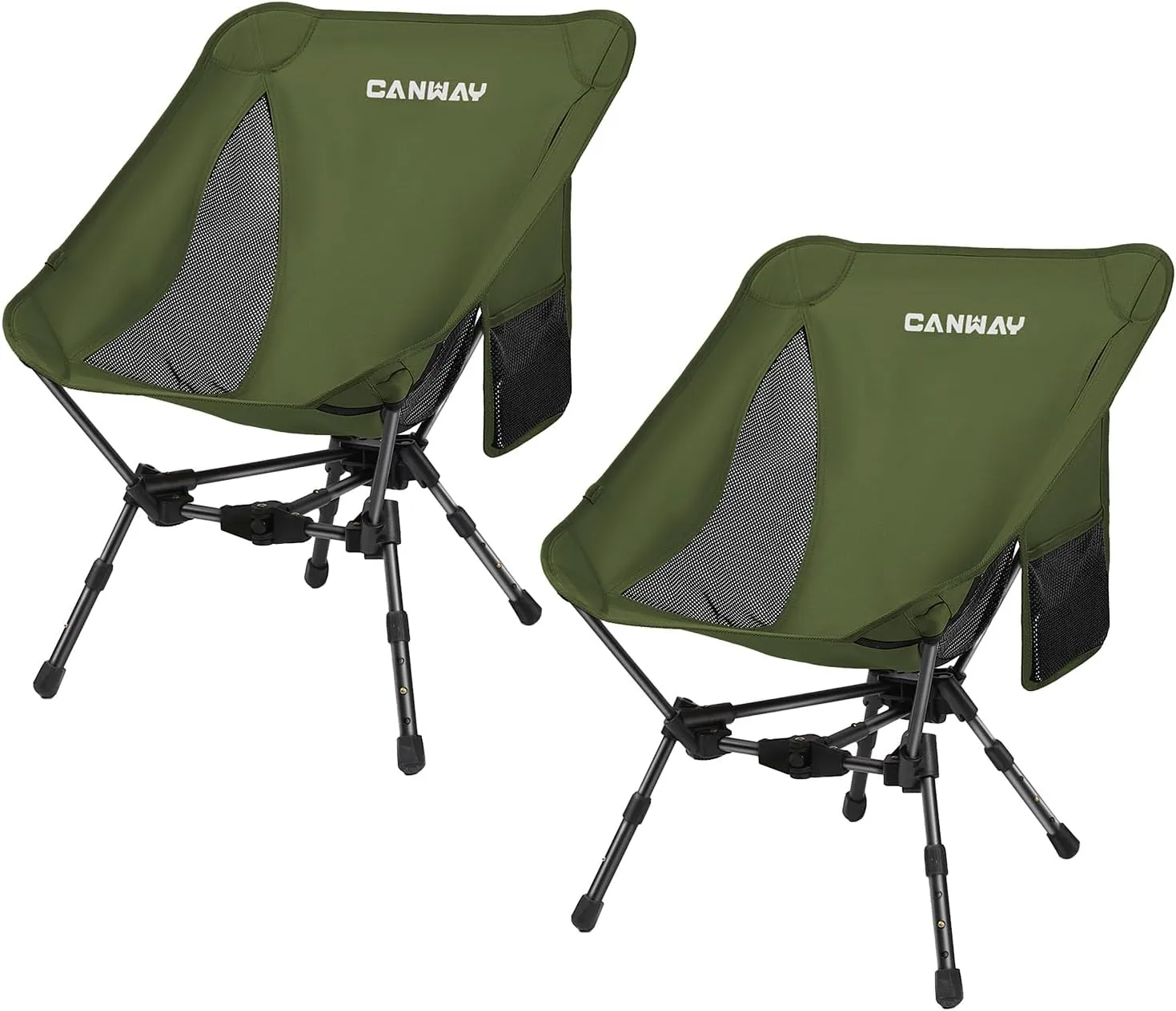 CANWAY Portable Camping Chair, Ultra-Compact and Lightweight Folding Chair for Camping, Beach, Picnic, Lawn Concerts, Hiking, Backpacking, Adjustable Height