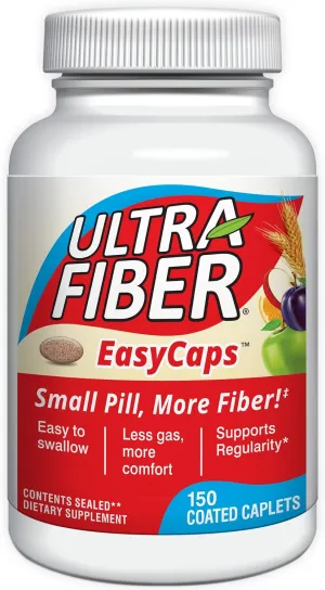 Caplets – High-Fiber Supplement for Regularity – 48% More Fiber per Caplet – Soluble & Insoluble Fiber Blend – Easy-to-Swallow Coated Caplets – 150ct