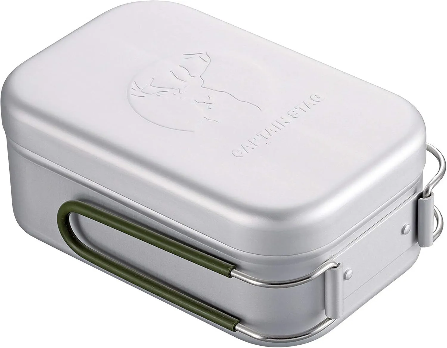 Captain Stag UH-4113 Mess Tin Aluminum Square Cooker, 1 Gou Scale Included, All-Anodized Finish, Silver