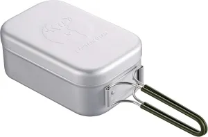 Captain Stag UH-4113 Mess Tin Aluminum Square Cooker, 1 Gou Scale Included, All-Anodized Finish, Silver