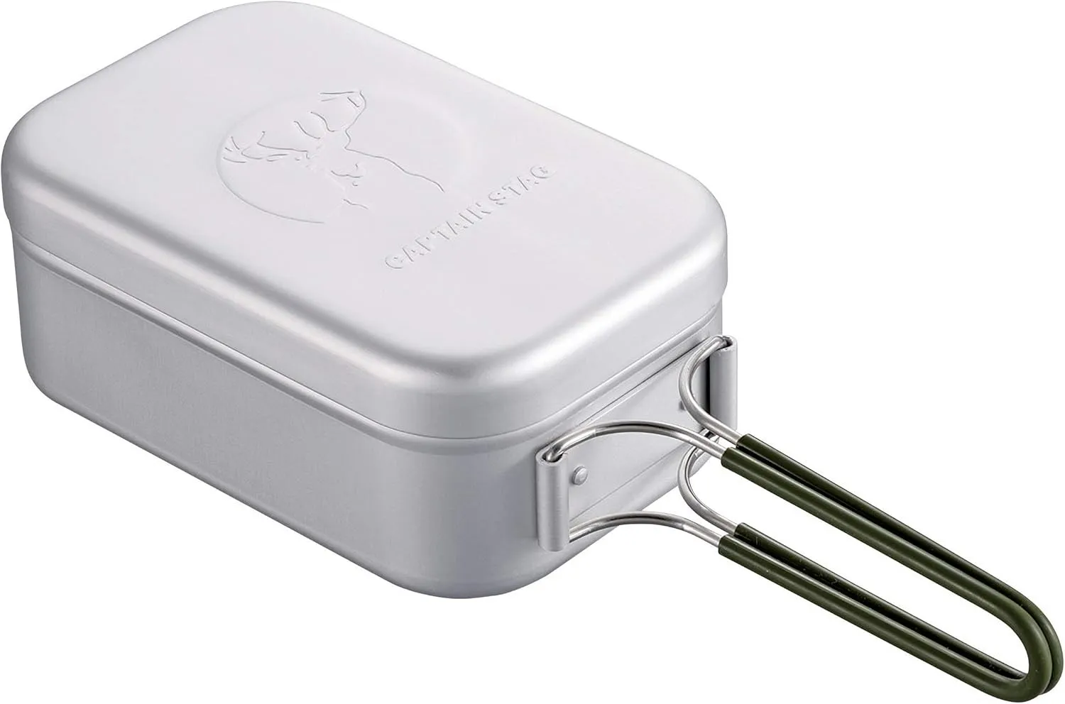 Captain Stag UH-4113 Mess Tin Aluminum Square Cooker, 1 Gou Scale Included, All-Anodized Finish, Silver