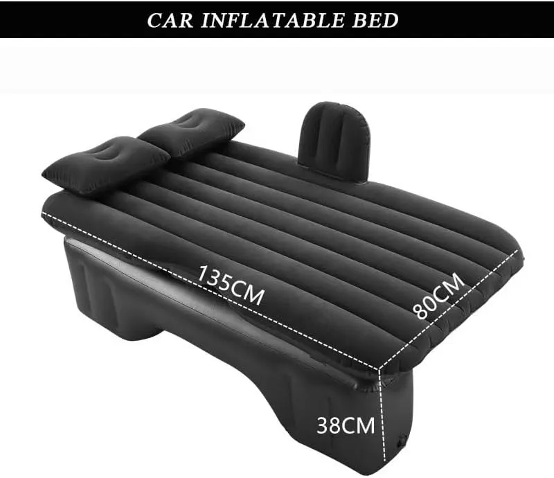 Car Air Mattress for Mitsubishi Attrage 2013-2019, Inflatable Back Seat Sleeping Pad with Pump & 2 Pillows, Folding Portable Camping Bed for Travel& Road Trips,Blue