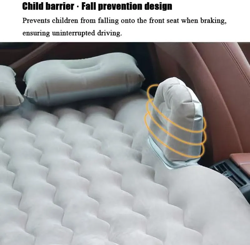 Car Air Mattress for Verano 2012–2017, Inflatable Back Seat Sleeping Pad with Pump & 2 Pillows, Folding Portable Camping Bed for Travel& Road Trips,Black
