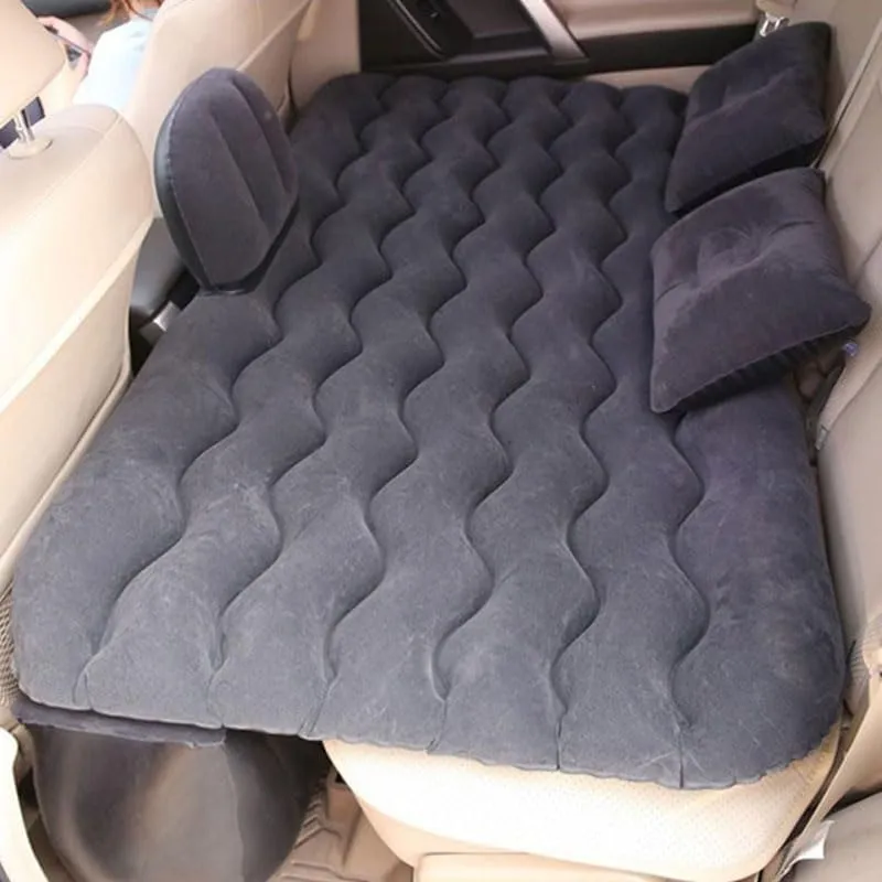 Car Air Mattress for Verano 2012–2017, Inflatable Back Seat Sleeping Pad with Pump & 2 Pillows, Folding Portable Camping Bed for Travel& Road Trips,Black
