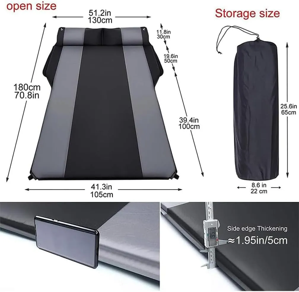 Car Inflatable Mattress, for Toyota Sequoia 2023-2024 Outdoor Camping Travel Portable Sleeping Pad AdjustableWear Resistant, Auto Accessories,F-Red