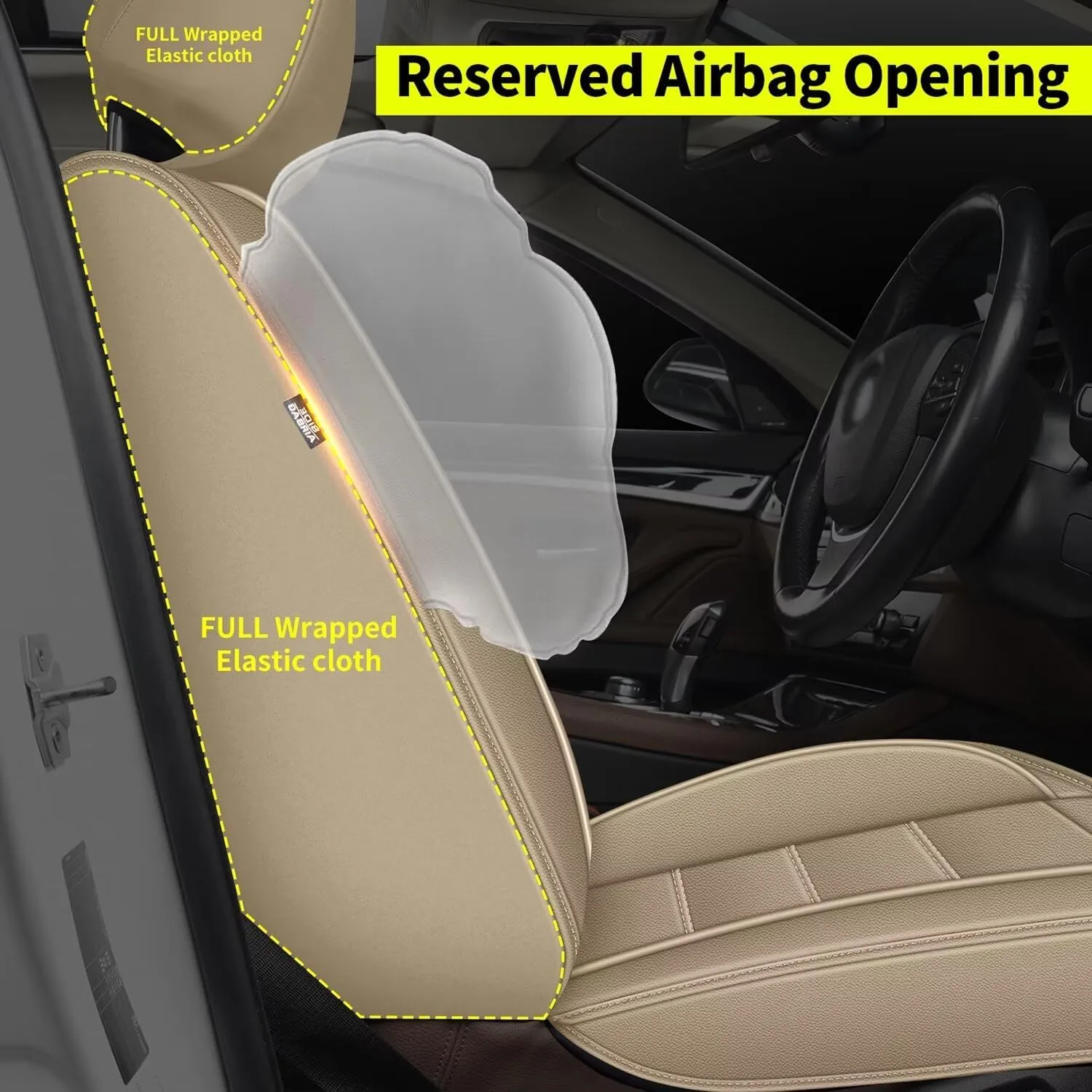 Car Seat Covers Fit for Lexus ES 350/300h 2007-2024 2025: Full Set Luxury Leather Automotive Seat Covers, Car Seat Protector(5 Seats, Beige)