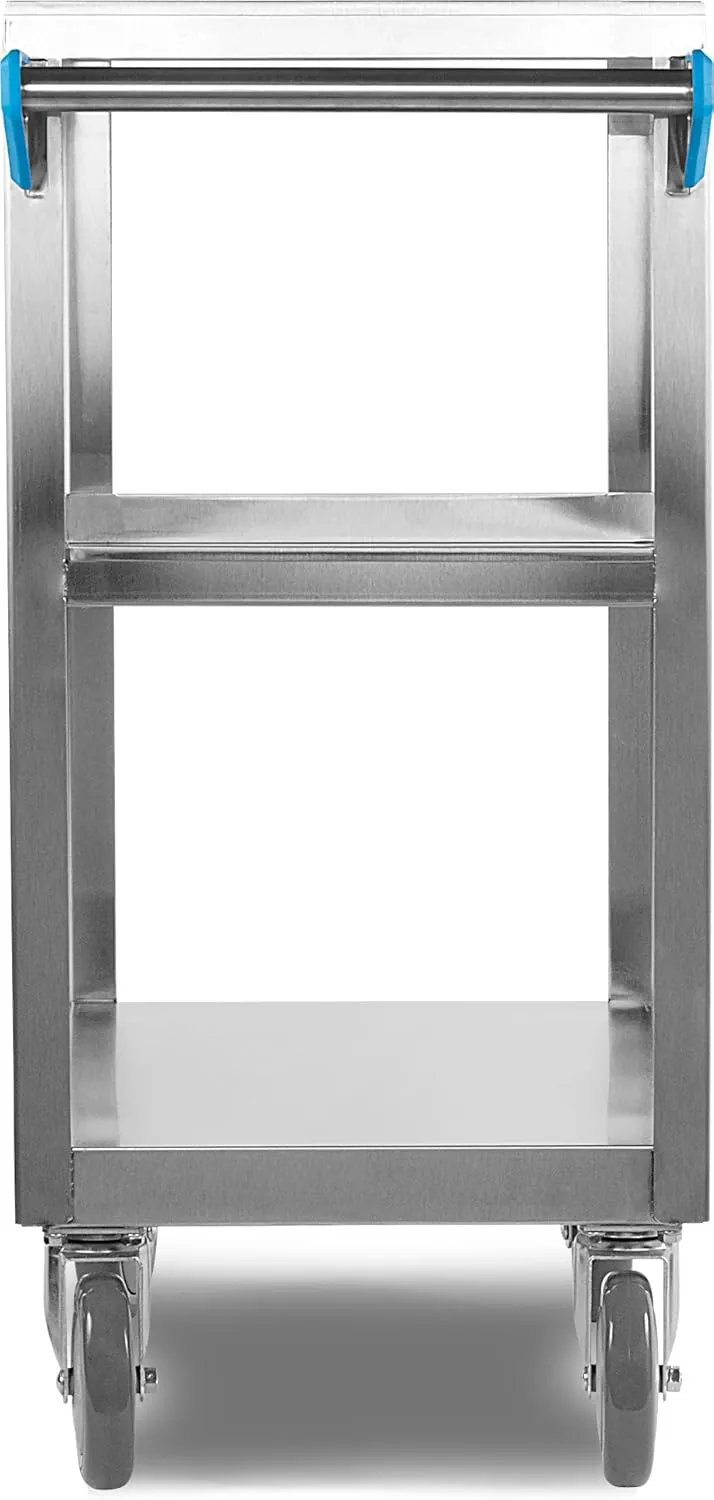 Carlisle FoodService Products Stainless Steel 3 Shelf Utility Cart, 15.5" x 24", Silver, 300 Pound Capacity