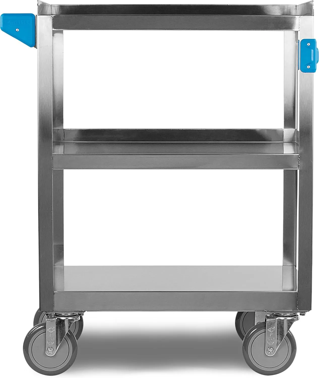 Carlisle FoodService Products Stainless Steel 3 Shelf Utility Cart, 15.5" x 24", Silver, 300 Pound Capacity