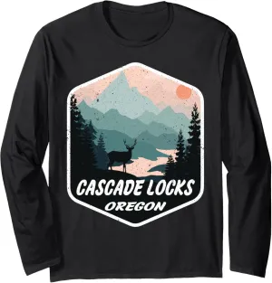 Cascade Locks Oregon OR Mountains Hike Hiking Souvenir Long Sleeve T-Shirt