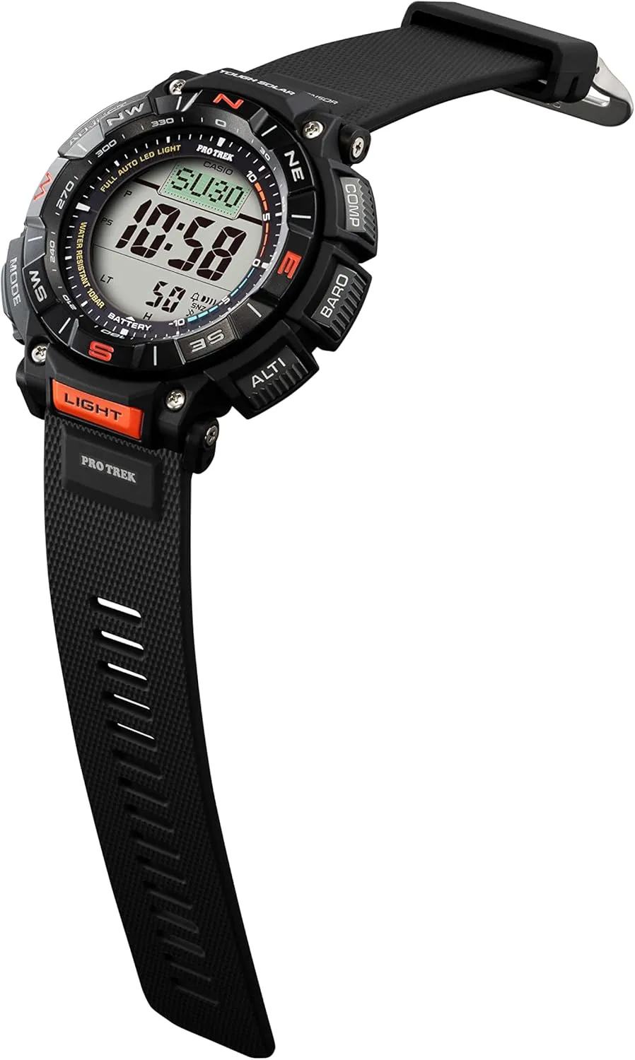 Casio PRG340 Series | Pro Trek | 100 Meter Water Resistance | Compass | Alt/Baro-Thermo | Tough Solar Power | 1-100 SEC Stopwatch | Countdown Timer | World Time