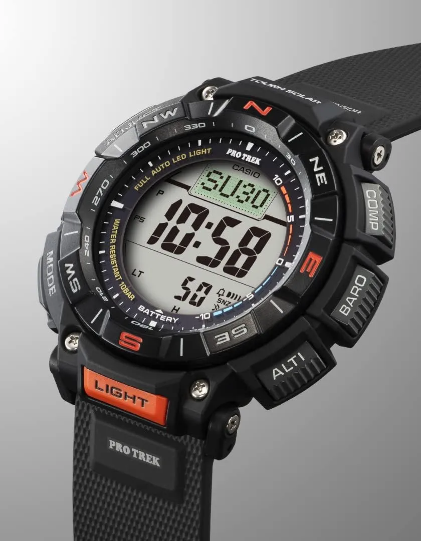 Casio PRG340 Series | Pro Trek | 100 Meter Water Resistance | Compass | Alt/Baro-Thermo | Tough Solar Power | 1-100 SEC Stopwatch | Countdown Timer | World Time