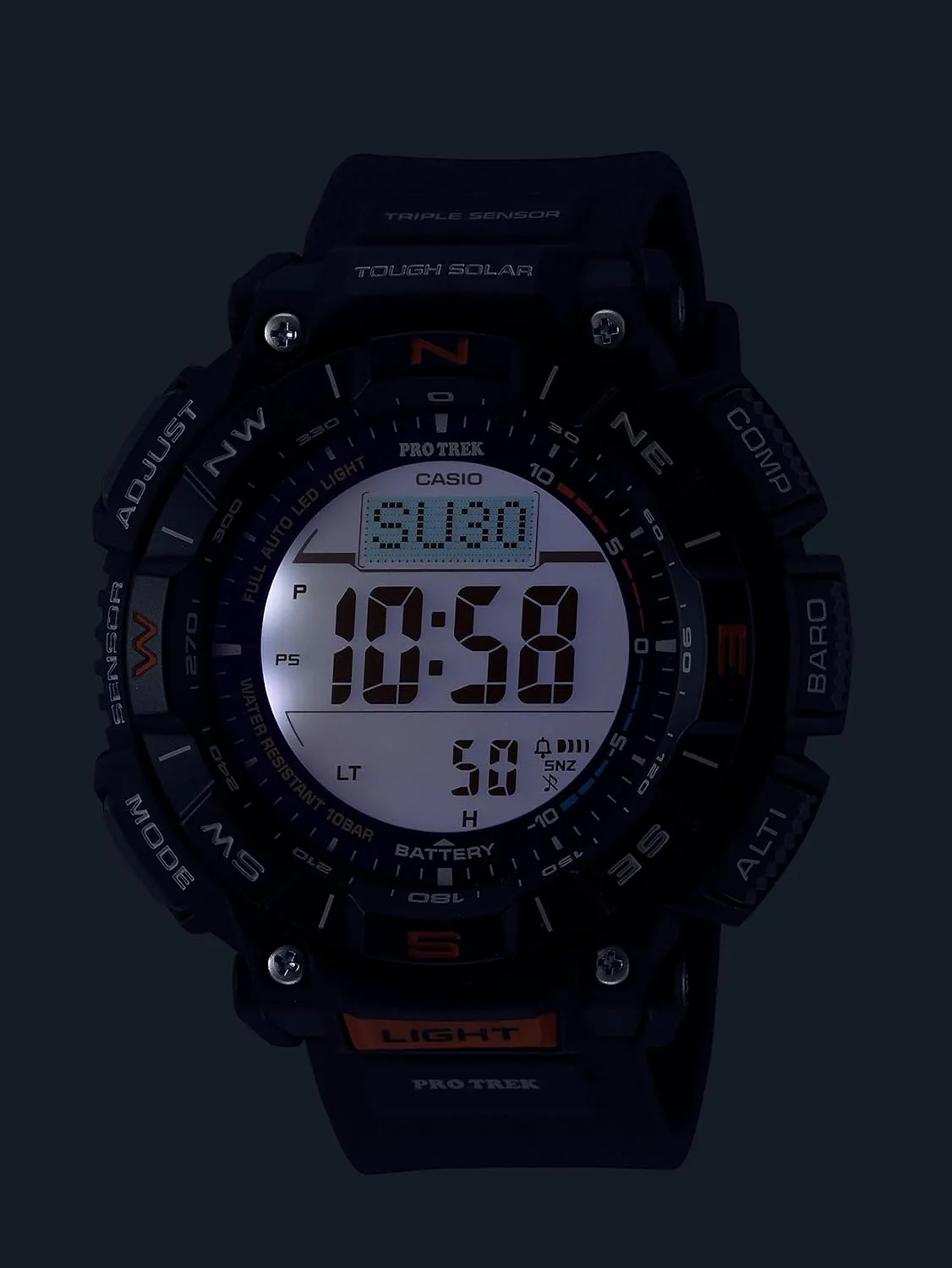 Casio PRG340 Series | Pro Trek | 100 Meter Water Resistance | Compass | Alt/Baro-Thermo | Tough Solar Power | 1-100 SEC Stopwatch | Countdown Timer | World Time