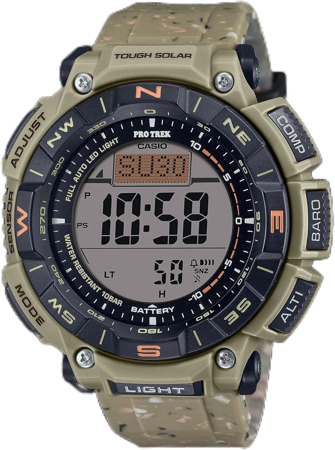Casio Pro Trek Tough Solar Environmentally Friendly Bio-Based Resin Digital Watch