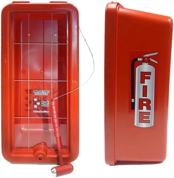 Cato 10551-H Red Plastic Chief Fire Extinguisher Cabinet for 2-1/2 or 5 lb. Extinguisher, with Hammer and Cylinder Lock