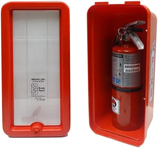 Cato 10551-H Red Plastic Chief Fire Extinguisher Cabinet for 2-1/2 or 5 lb. Extinguisher, with Hammer and Cylinder Lock