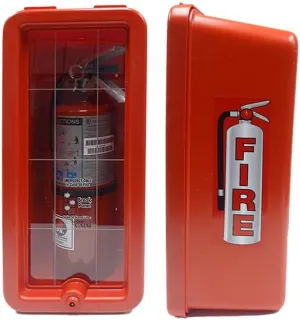 Cato 10551-H Red Plastic Chief Fire Extinguisher Cabinet for 2-1/2 or 5 lb. Extinguisher, with Hammer and Cylinder Lock