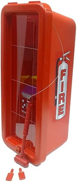 Cato 10551-H Red Plastic Chief Fire Extinguisher Cabinet for 2-1/2 or 5 lb. Extinguisher, with Hammer and Cylinder Lock