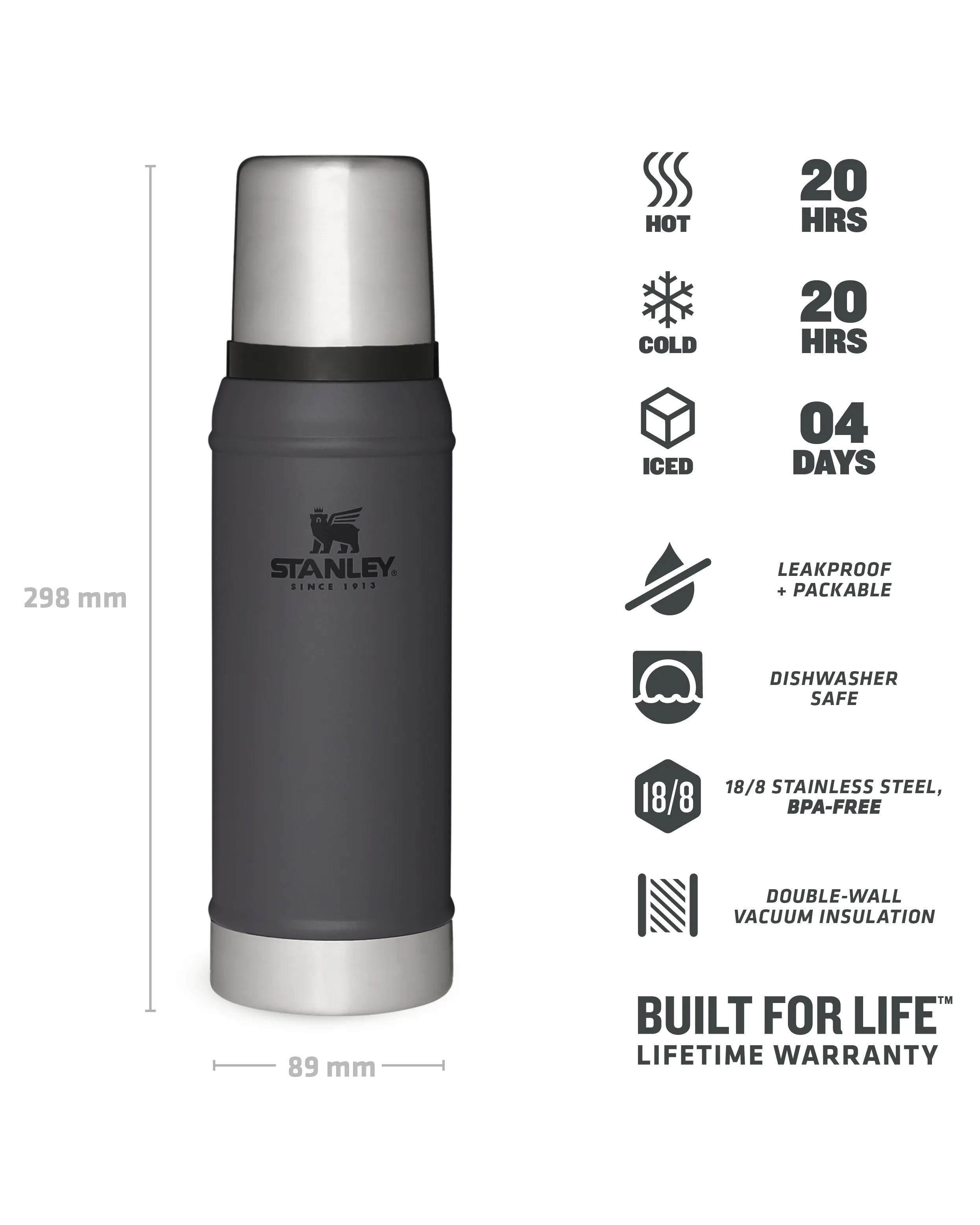 Classic Legendary 25oz Bottle in Charcoal