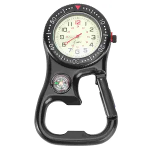 Clip-On Pocket Compass Carabiner Watch - Multifunctional Backpacker's Tool