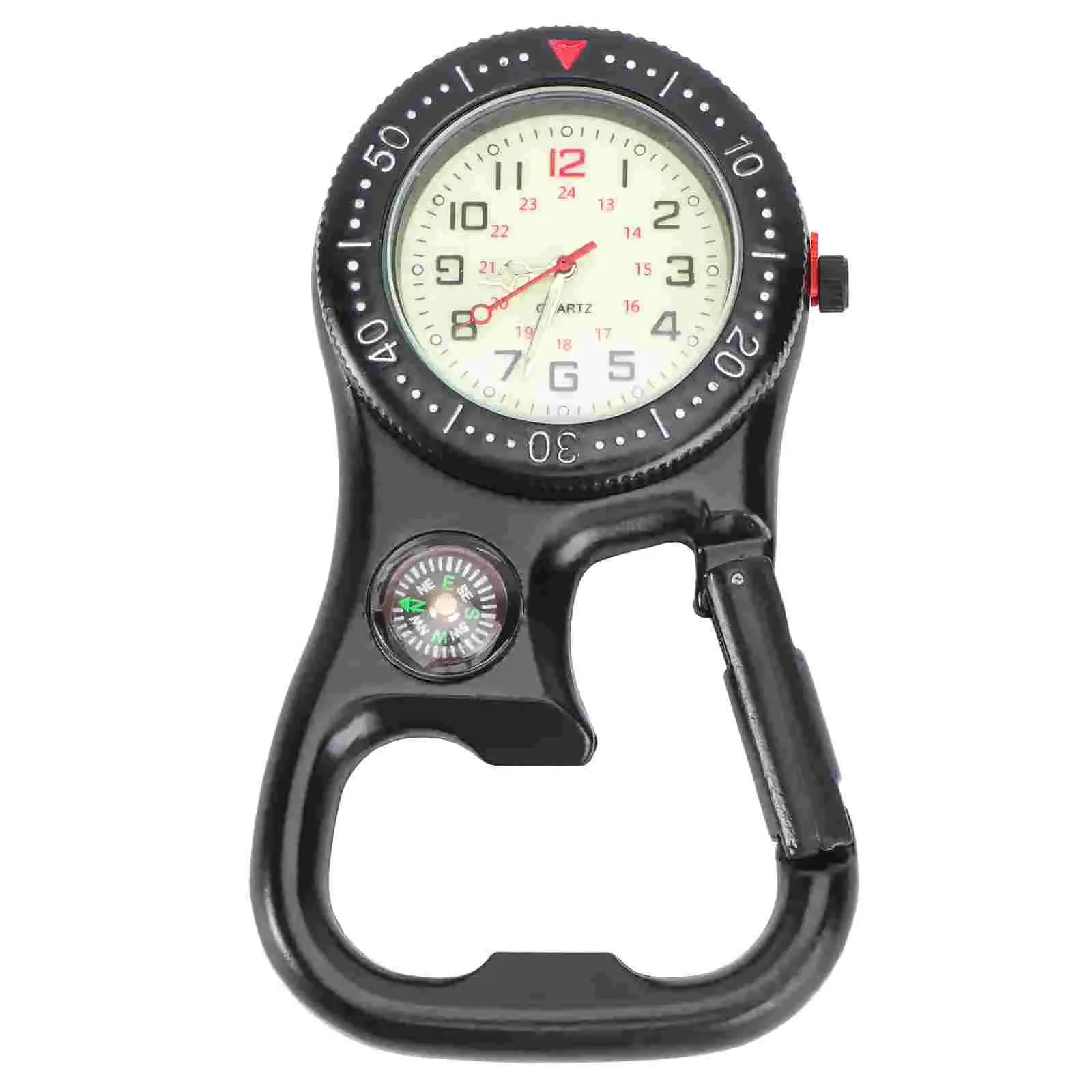 Clip-On Pocket Compass Carabiner Watch - Multifunctional Backpacker's Tool