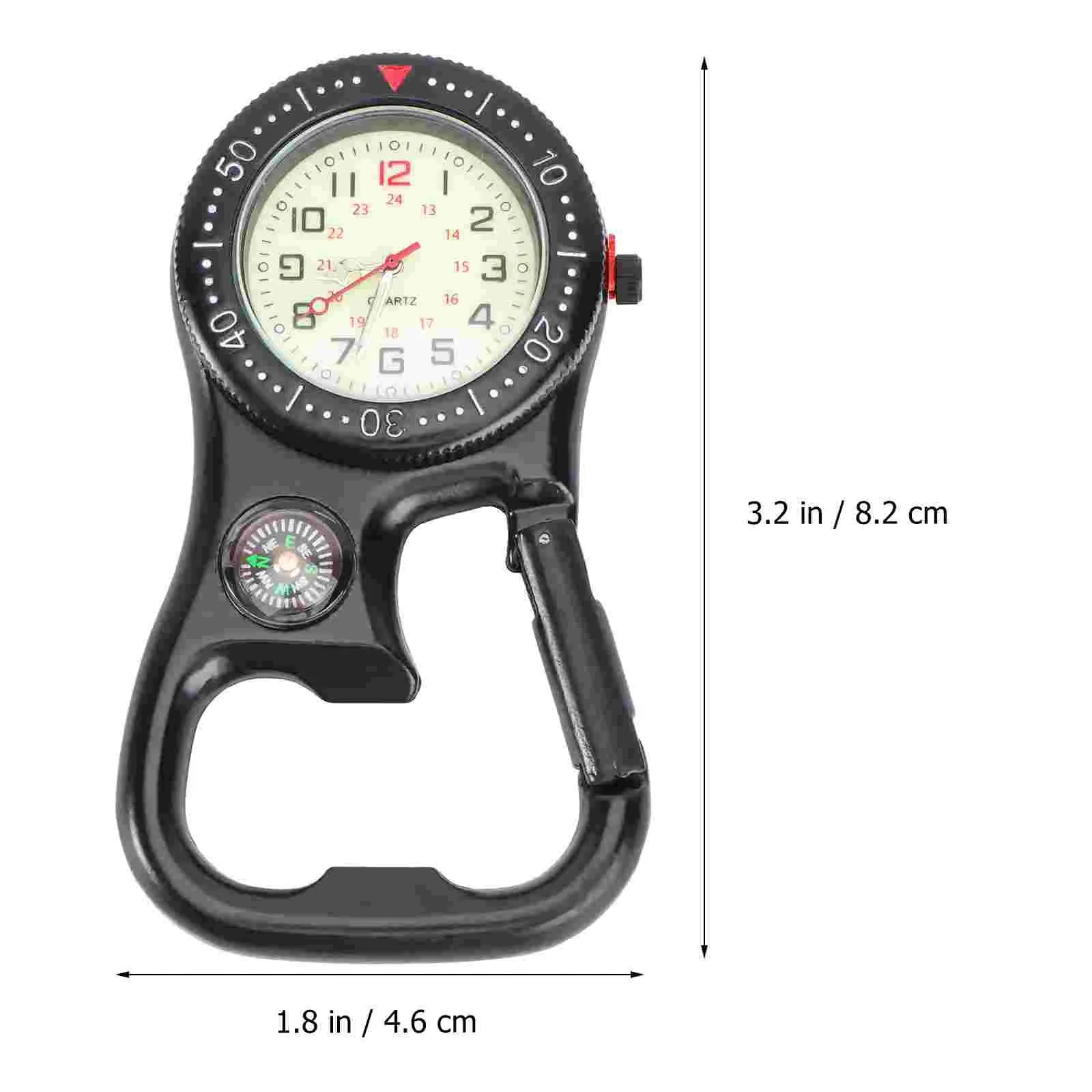 Clip-On Pocket Compass Carabiner Watch - Multifunctional Backpacker's Tool