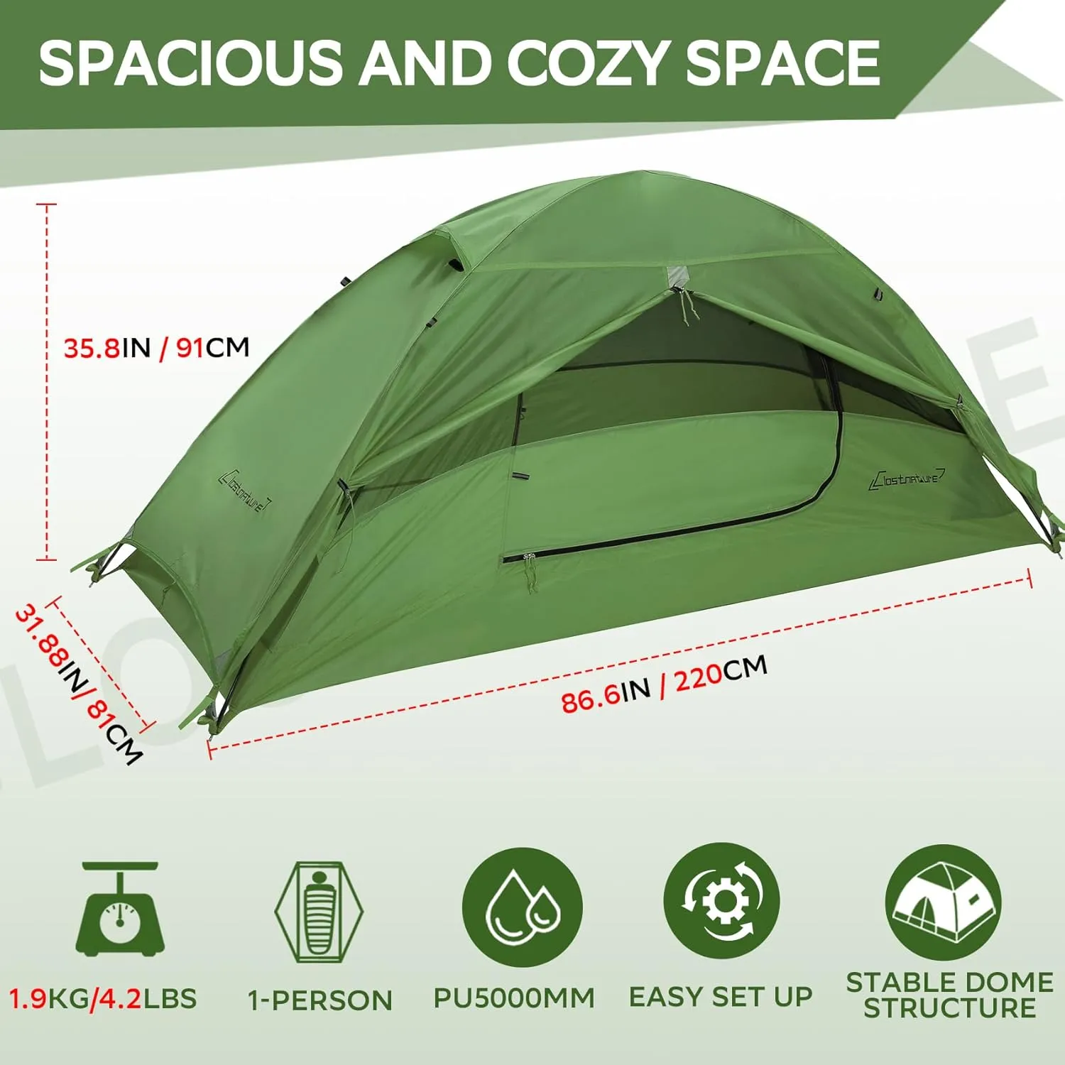 Clostnature Crux Lightweight Tent for Backpacking - 1/2/3/4 Person Ultralight Backpacking Tent, Waterproof Easy Setup Camping Tent, Hiking Tent for Outdoor, Hiking and Mountaineering