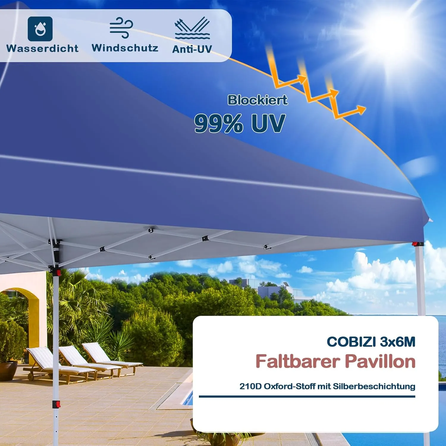COBIZI 10x20 Pop Up Canopy with 6 Sidewalls, Conical Party Tent 10x20 with 3 Adjustable Height Waterproof, UV-Resistant with Carry Bag, Sandbag, Stake, Ropes for Parties, Commercial (Frame Upgraded)