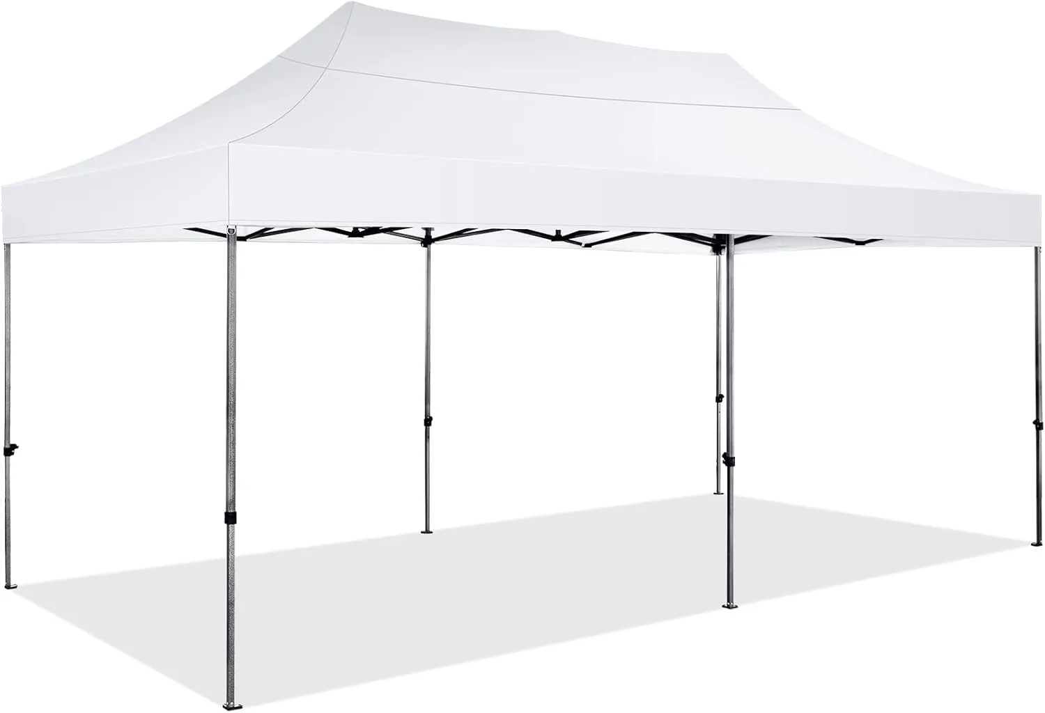 COBIZI 10x20 Pop Up Canopy Without Sidewall,Heavy Duty Canopy UPF 50  All Season Wind Waterproof Commercial Outdoor Wedding Party Tents for Parties Canopy Gazebo with Roller Bag(10 x 20 ft White)