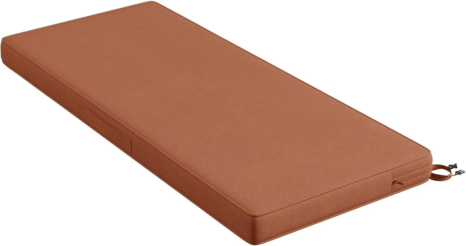 Codi Outdoor Bench Cushion 48 inch, Double Waterproof Patio Furniture Cushions Replacement for Swing, Porch, Couch, 48x18x3'', Spice