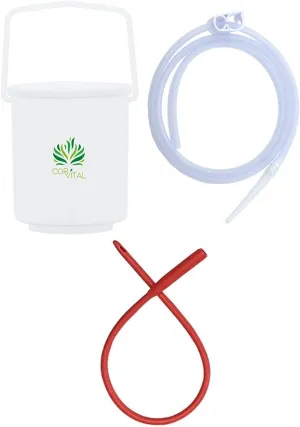 Coffee Enema Kit for Colon Cleansing - Complete Enema Accessories - Recommended by Gerson Home Enema Kit - Colon Detox Organic Coffee Enema - Enema Bucket Kit with Red Tube - Colon Cleanser