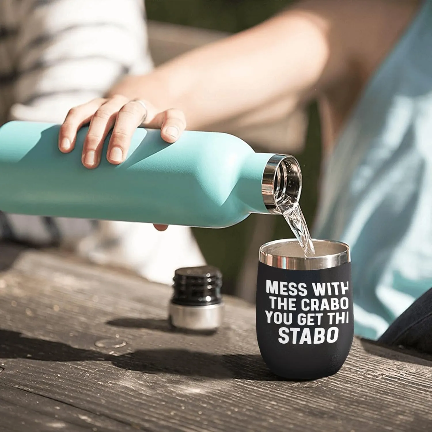 Coffee Tumbler Mess With The Crabo You Get The Stabo Tumbler Insulated Tumbler with Lids and Straws for Uncle for Outdoor
