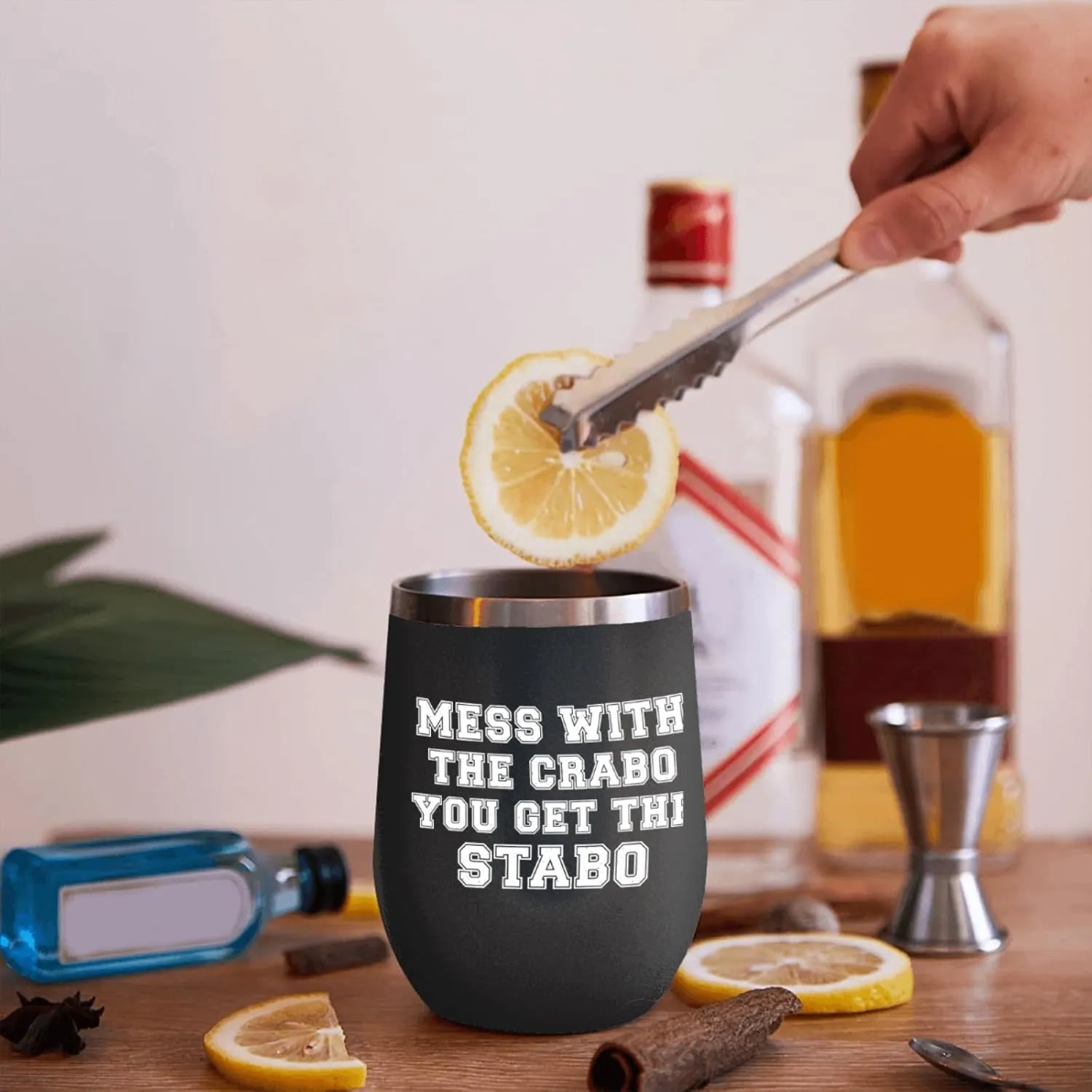 Coffee Tumbler Personalized Tumbler Mess With The Crabo You Get The Stabo Tumbler Insulated for Hot and Cold Stainless Tumbler with Lids and Straws Birthday Gift for Teacher for Office