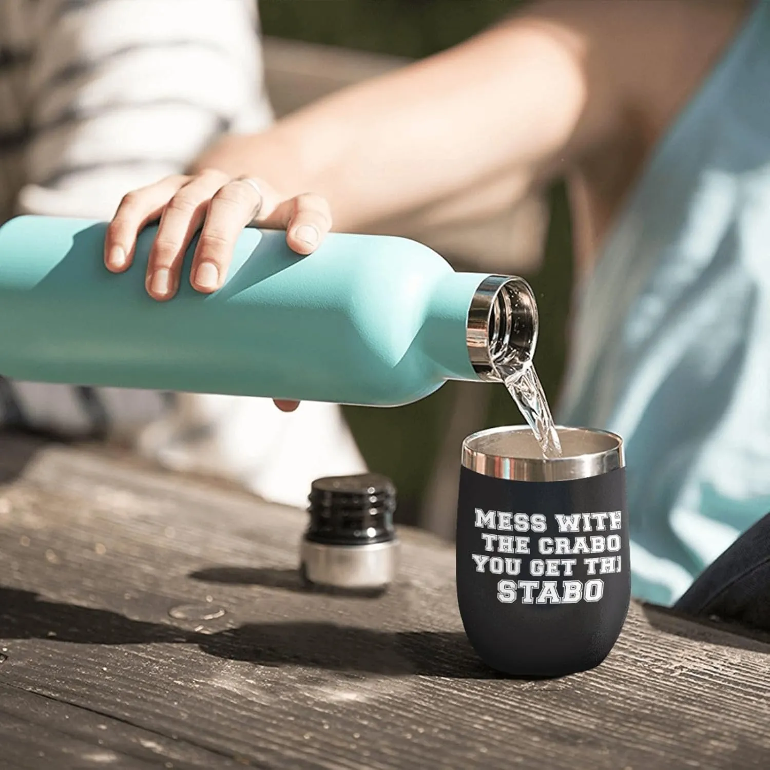 Coffee Tumbler Personalized Tumbler Mess With The Crabo You Get The Stabo Tumbler Insulated for Hot and Cold Stainless Tumbler with Lids and Straws Birthday Gift for Teacher for Office
