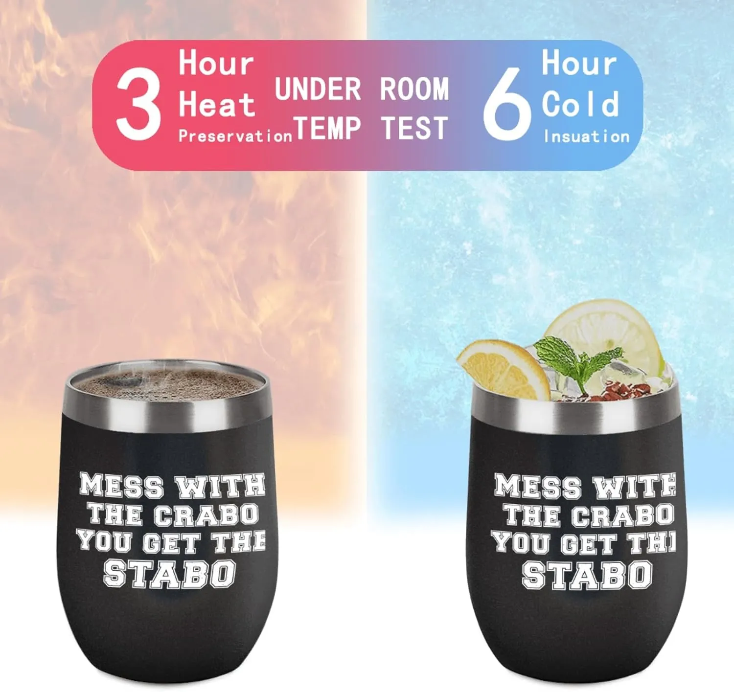 Coffee Tumbler Personalized Tumbler Mess With The Crabo You Get The Stabo Tumbler Insulated for Hot and Cold Stainless Tumbler with Lids and Straws Birthday Gift for Teacher for Office