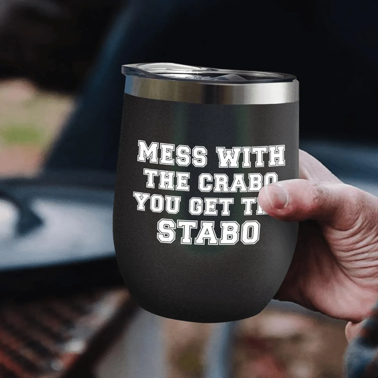 Coffee Tumbler Personalized Tumbler Mess With The Crabo You Get The Stabo Tumbler Insulated for Hot and Cold Stainless Tumbler with Lids and Straws Birthday Gift for Teacher for Office