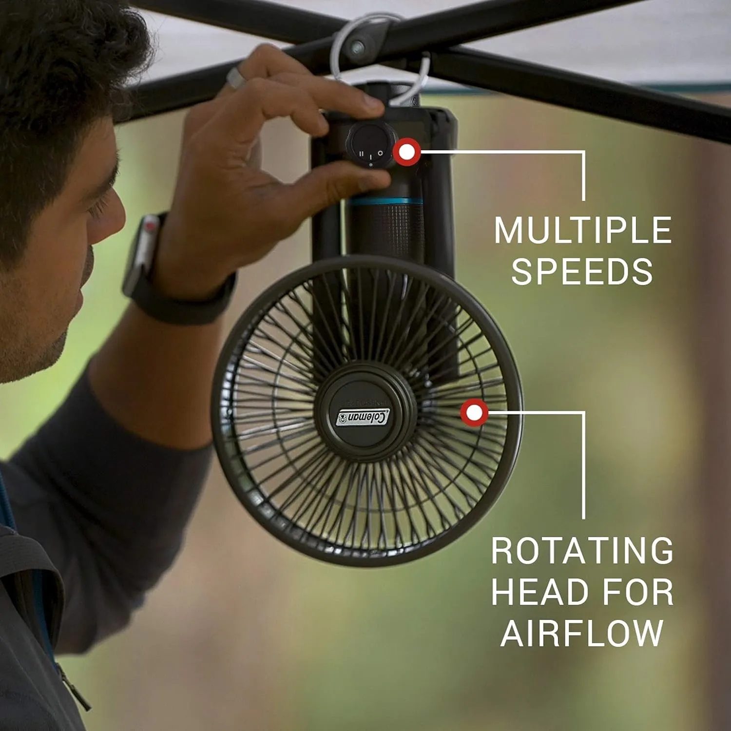 Coleman OneSource Rechargeable Outdoor Camping Gear: Camp Shower, Cordless Vacuum, Fan, Speaker, & Air Pump Options with Included Rechargeable Battery
