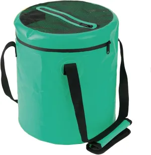 Collapsible Bucket with Lid,16L Collapsible Bucket Bag with Handle, Folding Water Bucket, Portable Water Container Pail for Camping, Fishing, Gardening, Outdoor (Color : Green B)