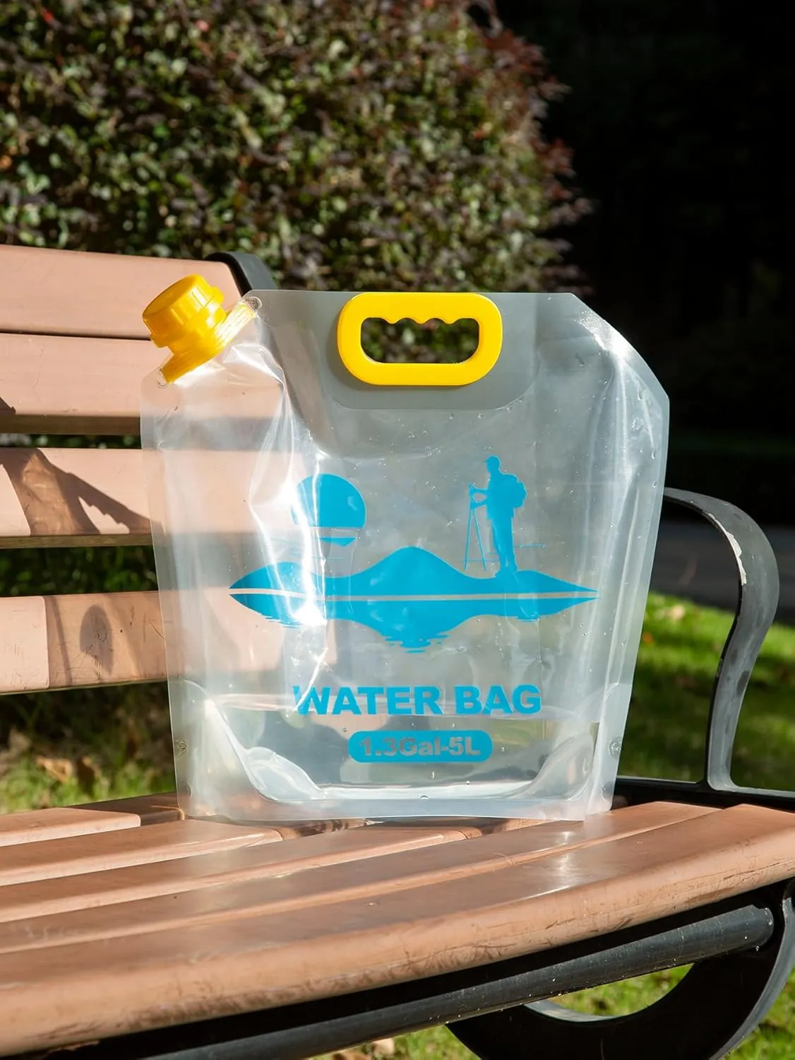 Collapsible Emergency Water Container Bag,WaterStorageCube,Flat Folding,BPA Free Food Grade,Clear Plastic Storage Jug for Camping Hiking Backpack,No-Leak Freezable,Water Bottle 1.3 Gallon/8pcs