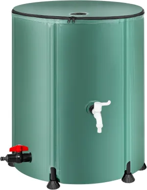 Collapsible Rain Barrel Water Storage Containers-53 Gallon Portable Rainwater Collect System Water Tank to Collect Rainwater from Gutter Downspout Water Catcher with Spigots,Filter＆Overflow Kit