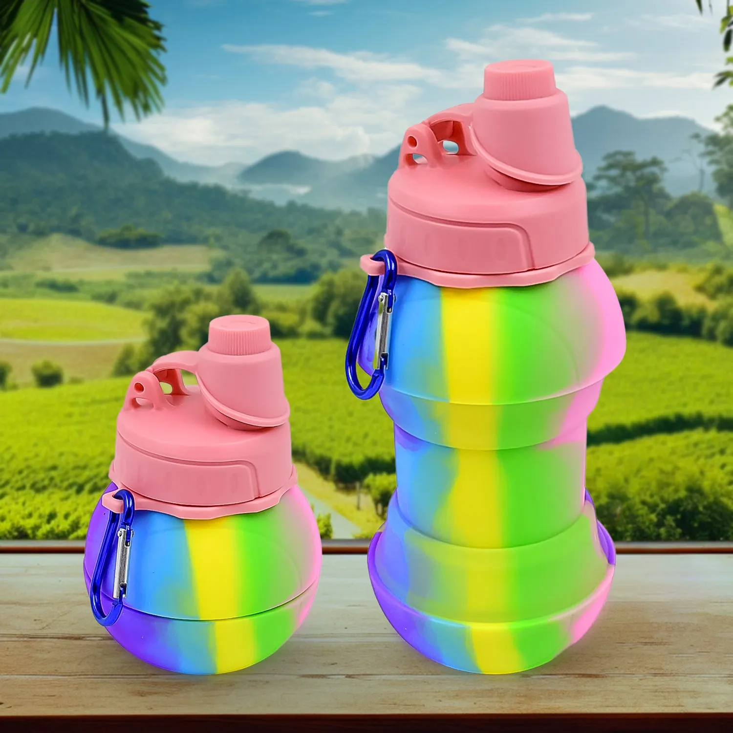 Collapsible Silicone Sports Water Bottle (260ml)